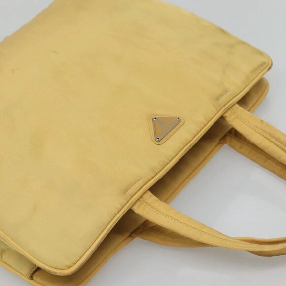 PRADA Hand Bag Nylon Yellow Silver Auth - Picture 7 of 16